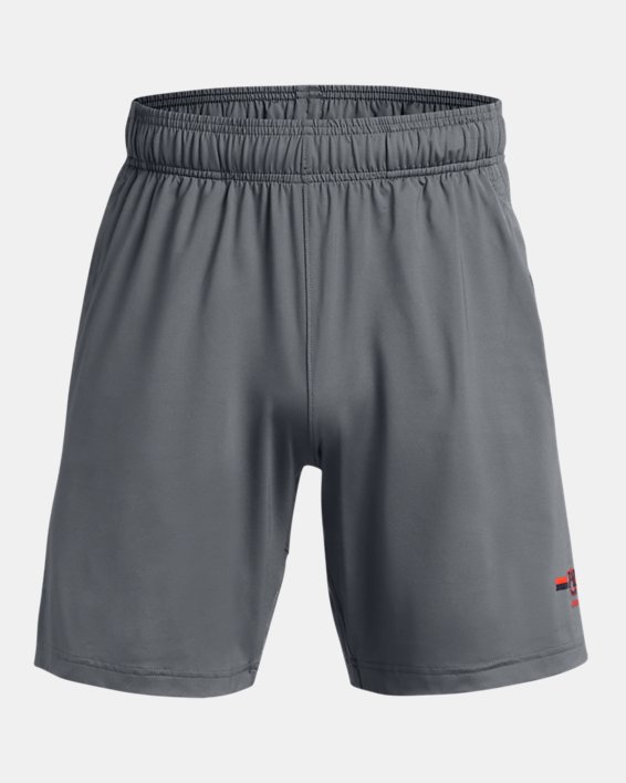 Men's UA Raid Collegiate Sideline Shorts, Gray, pdpMainDesktop image number 3
